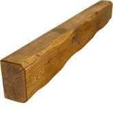 Solid Oak Fireplace Beam 15x10cm – Heavily Worked – Rustic Oak Mantel Shelf