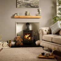 Solid Oak Fireplace Beam 10x20cm – Heavily Worked – Clear Oak Mantel Shelf