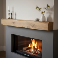 Solid Oak Fireplace Beam 7.5x10cm – Heavily Worked – Rustic Oak Mantel Shelf