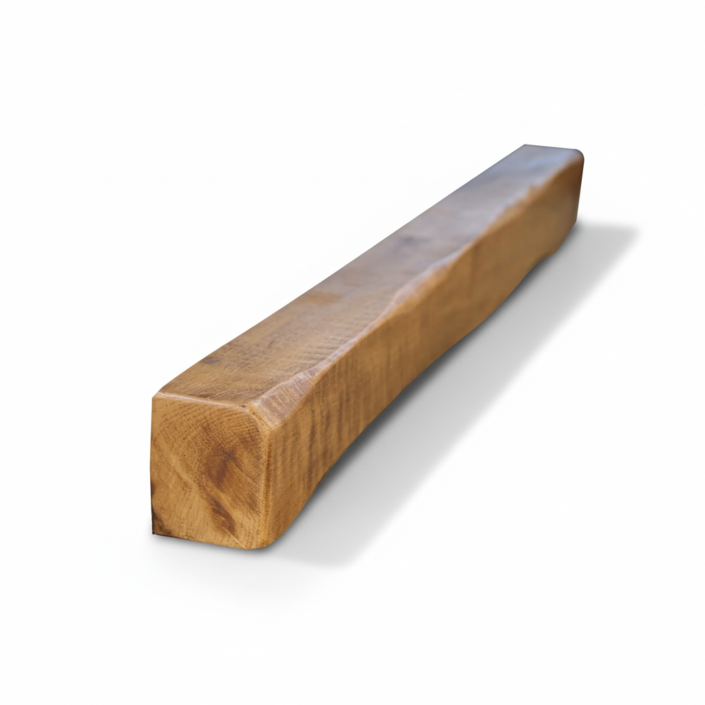 Wooden oak beam on a white background