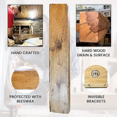 Heavily Worked Genuine (12.5x10) cm Solid Oak Beams for Fireplaces- Oak Floating Shelf for Home Decor- Rustic Shelves to Decorative Logs for Fireplace