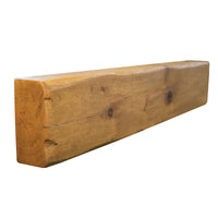 Solid Oak Fireplace Beam 10x20cm – Heavily Worked – Clear Oak Mantel Shelf