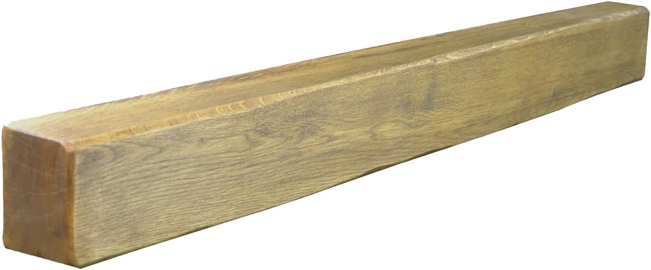 Lightly Worked Oak Beam Size(12.5x10) Cm- Solid Oak Beams for Fireplaces- Oak Floating Shelf for Home Decor- Rustic Shelves to Decorative Logs for Fireplace